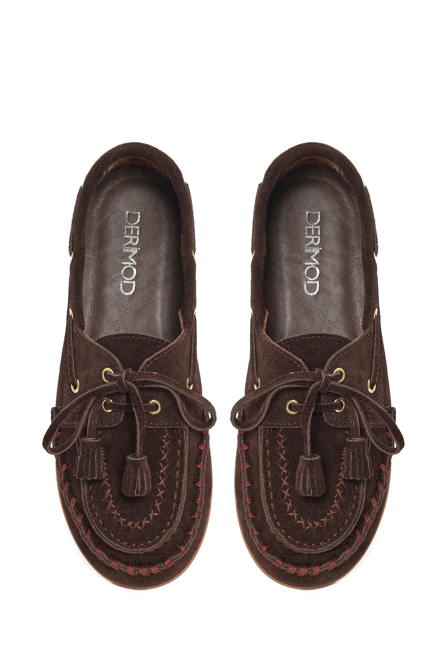 Women's Brown Tassel Suede Leather Loafer