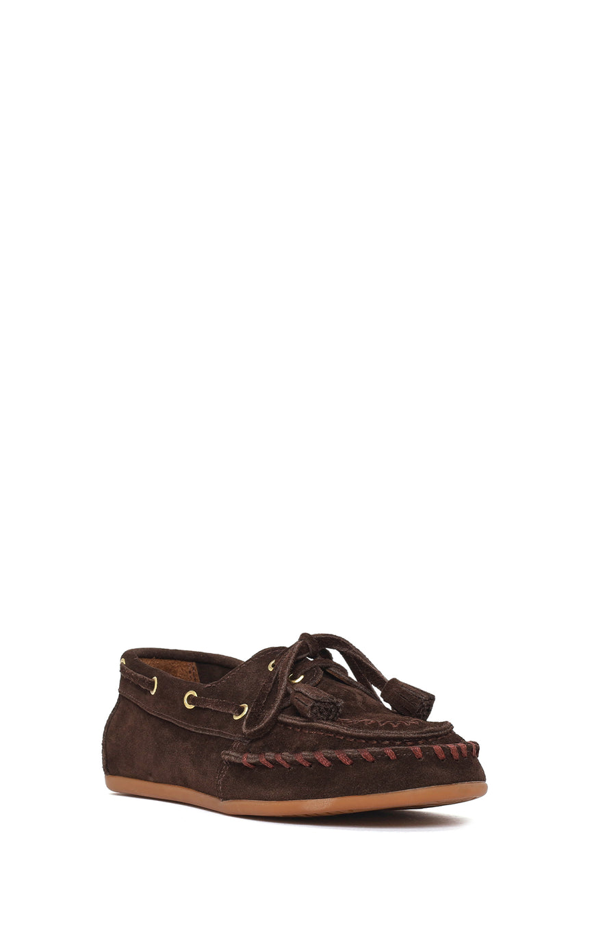 Women's Brown Tassel Suede Leather Loafer