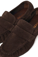 Kadın Kahverengi Süet Deri Maskülen Loafer | Derimod