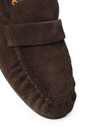 Kadın Kahverengi Süet Deri Maskülen Loafer | Derimod