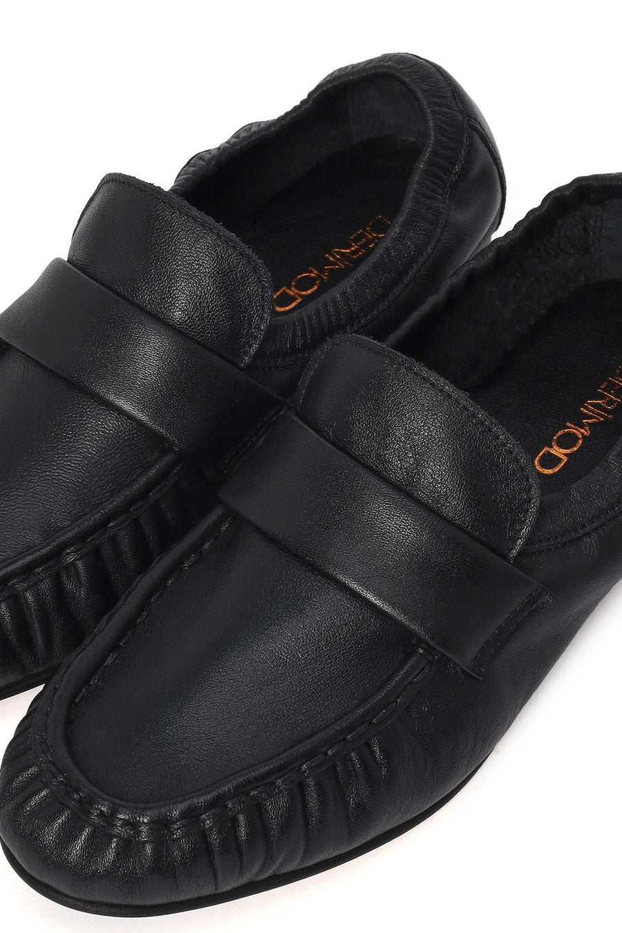 Women's Black Leather Masculine Loafer