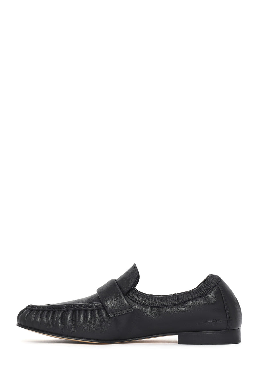 Women's Black Leather Masculine Loafer