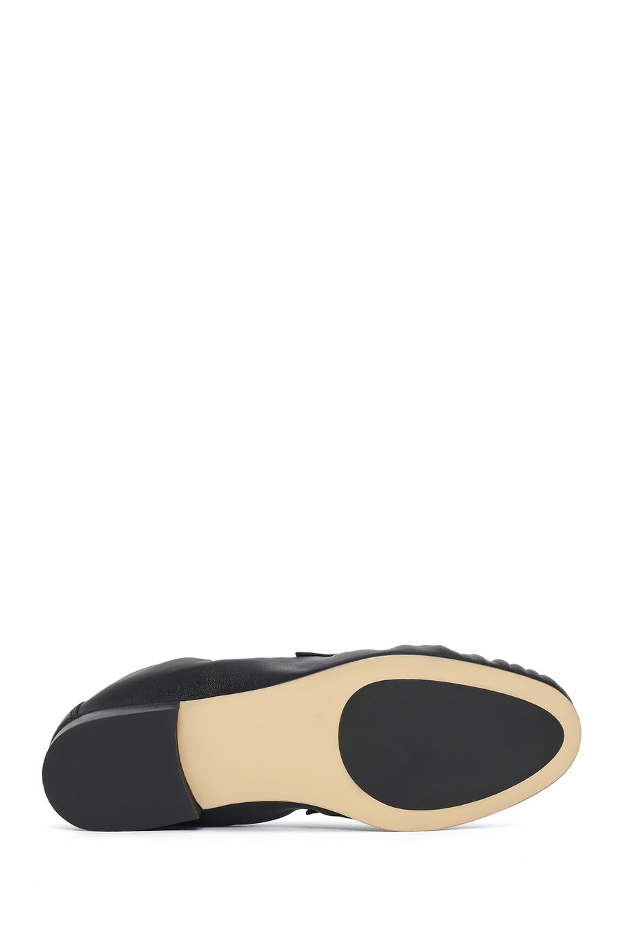 Women's Black Leather Masculine Loafer