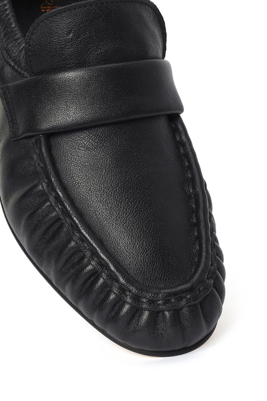 Women's Black Leather Masculine Loafer
