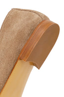 Women's Beige Suede Leather Masculine Loafer | Derimod