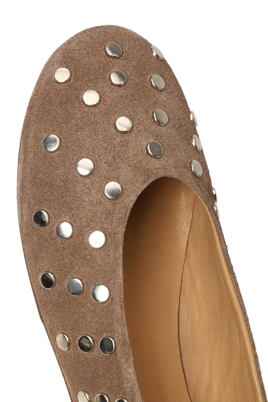 Woman Tan Suede Leather Ballerine Shoes