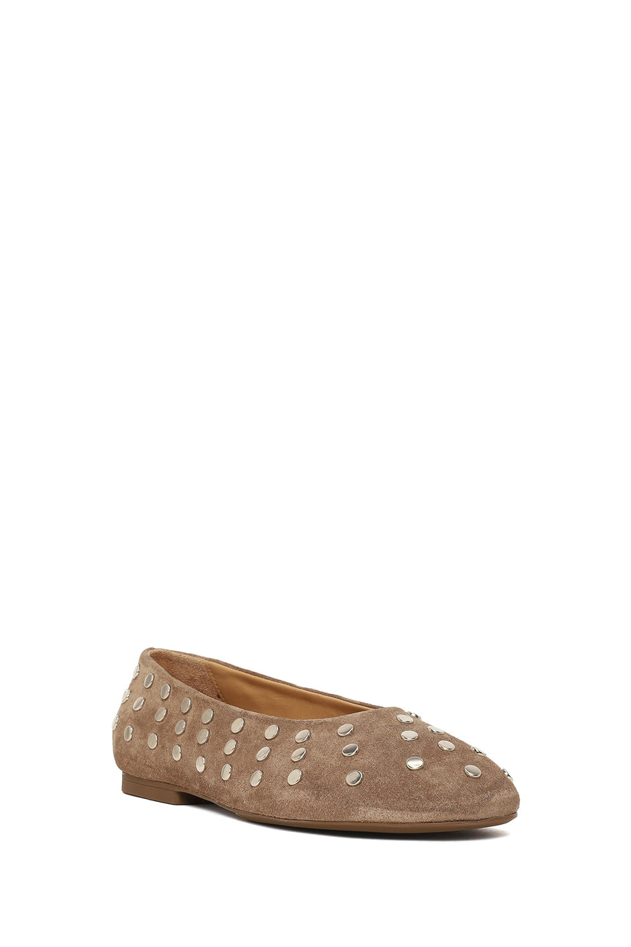 Woman Tan Suede Leather Ballerine Shoes