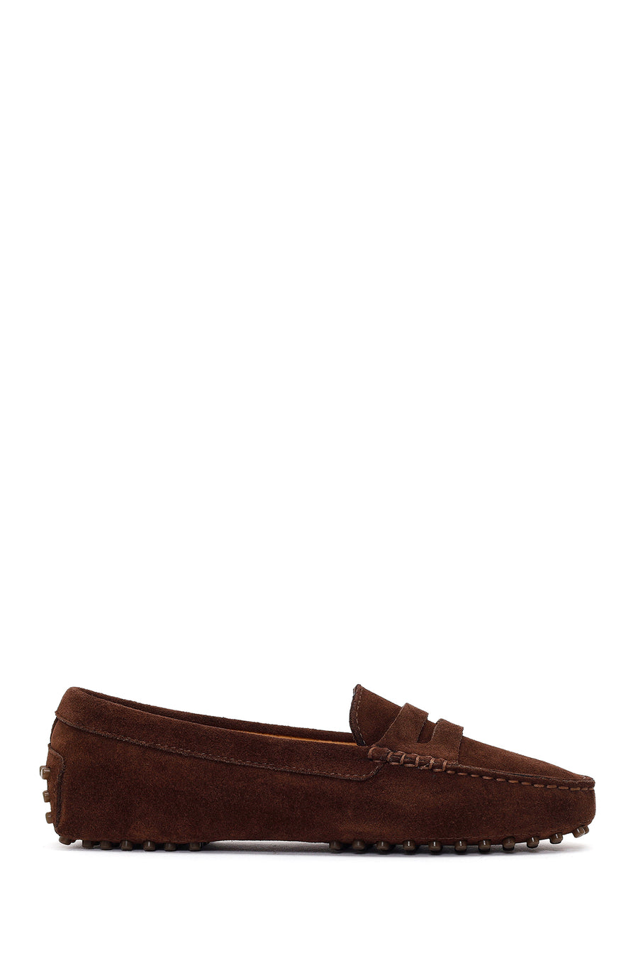 Women's Brown Suede Leather Loafer 26PFD290210 | Derimod