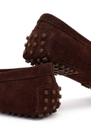 Women's Brown Suede Leather Loafer | Derimod