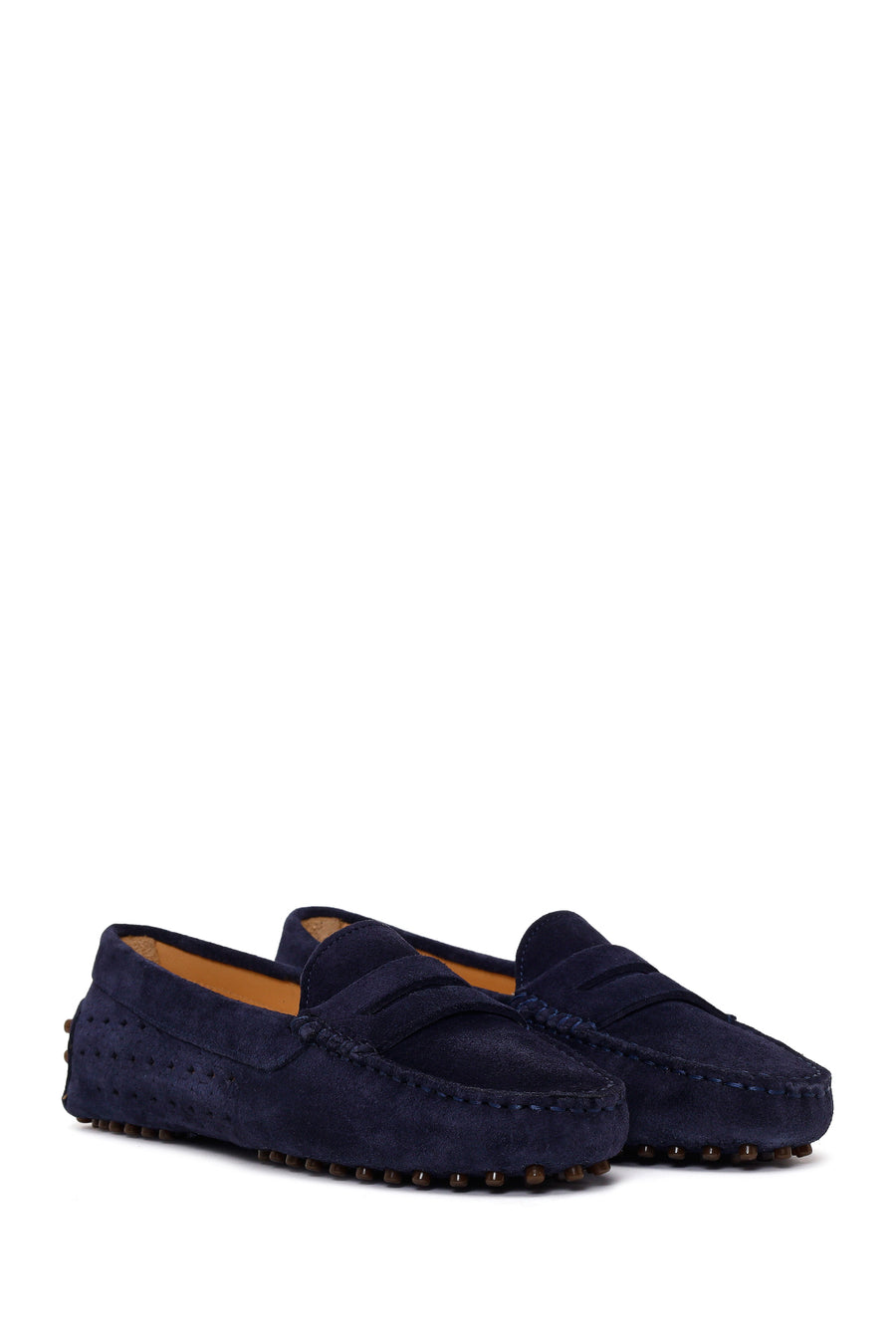 Women's Navy Blue Suede Leather Loafer