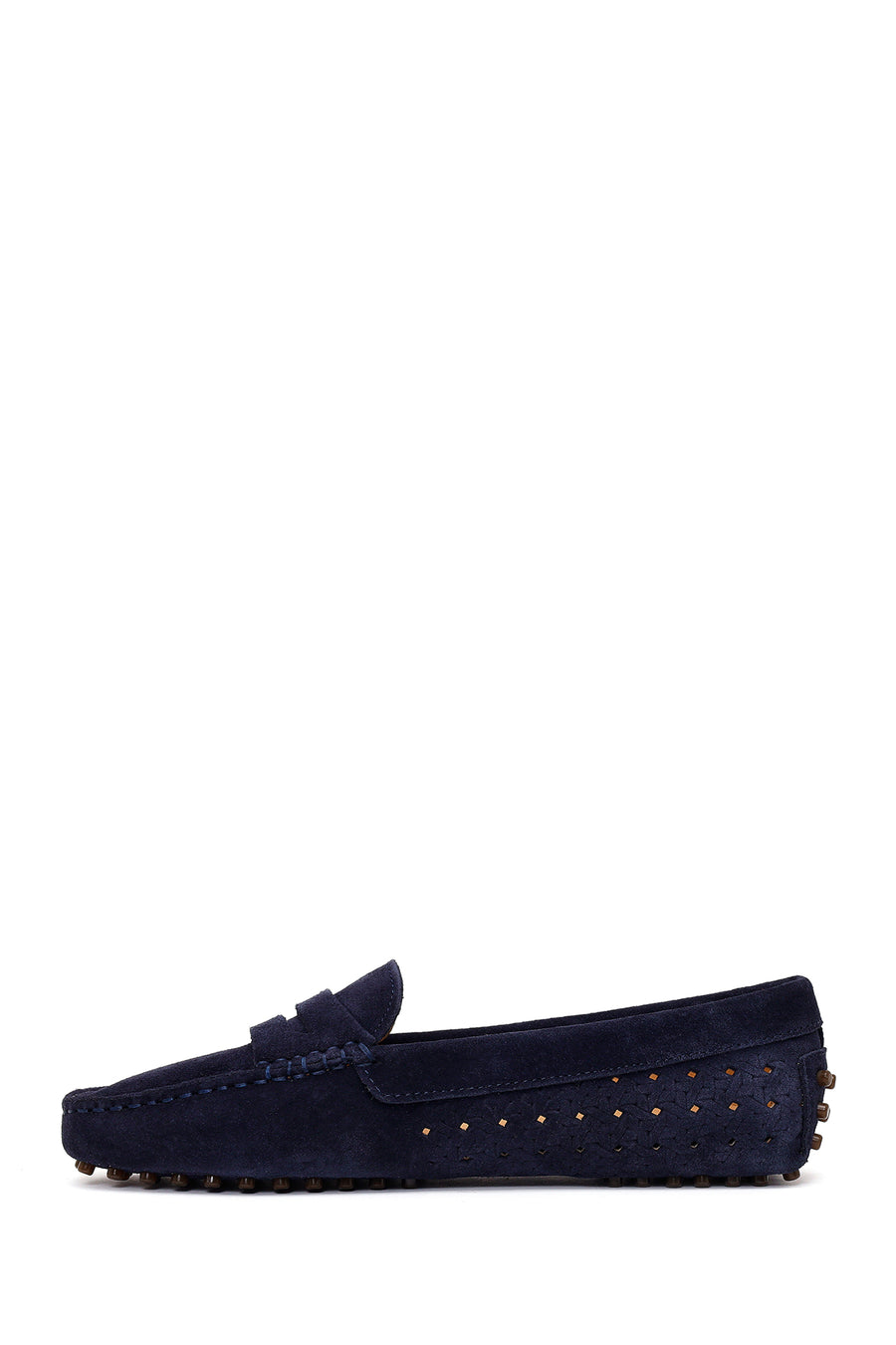 Women's Navy Blue Suede Leather Loafer