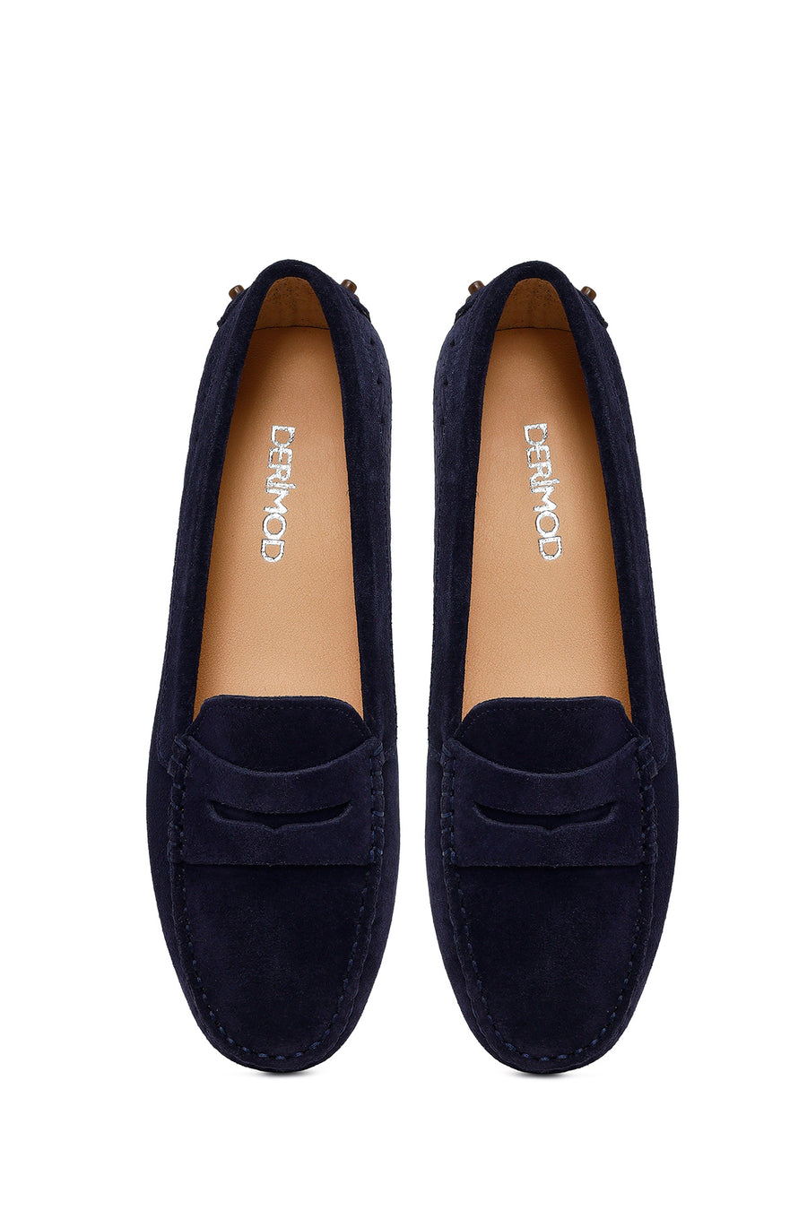 Women's Navy Blue Suede Leather Loafer
