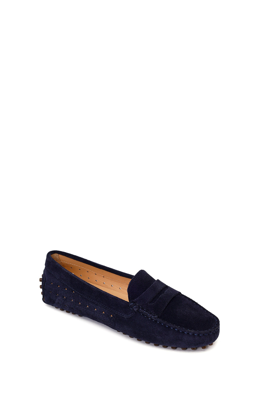 Women's Navy Blue Suede Leather Loafer
