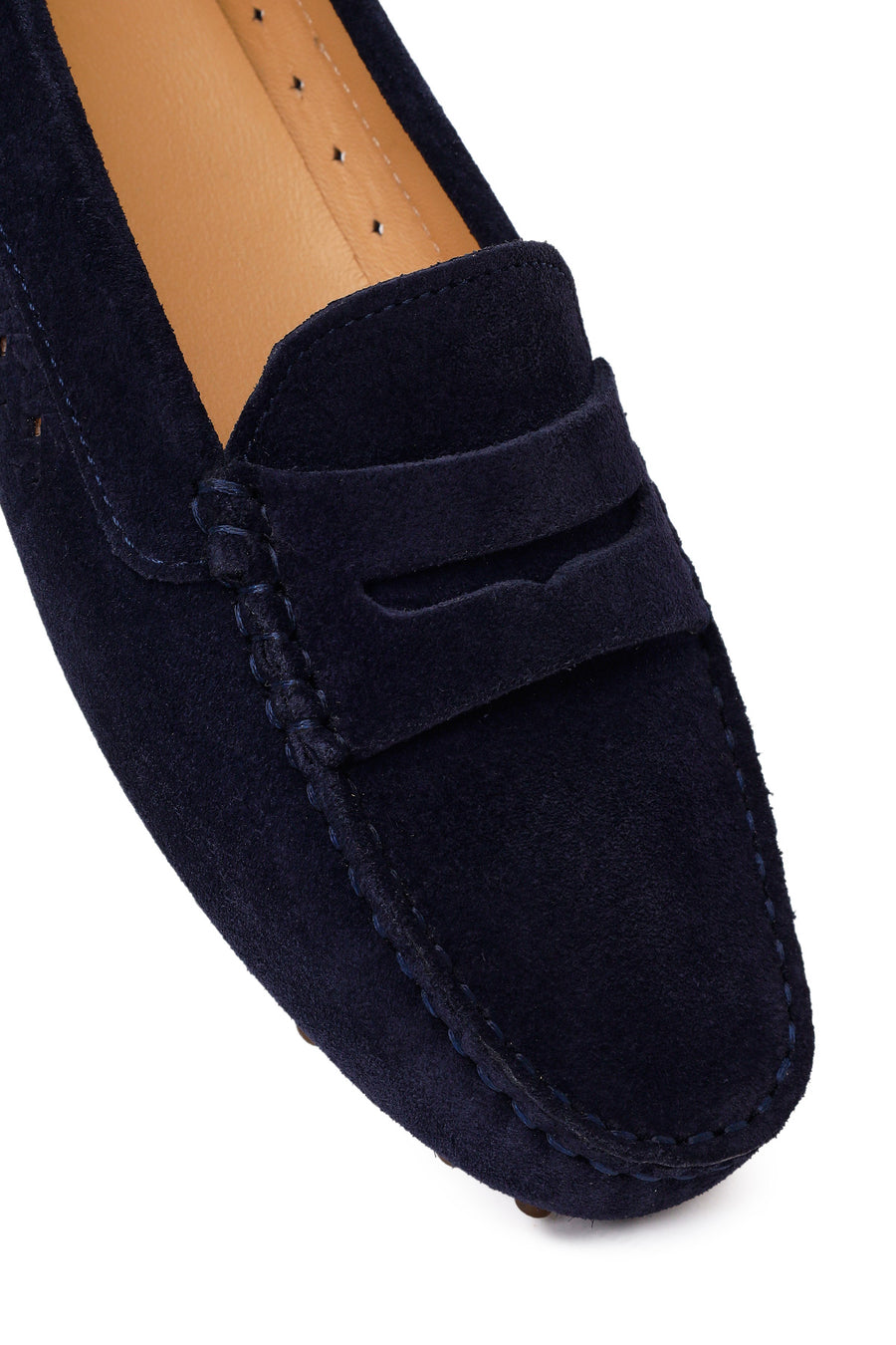 Women's Navy Blue Suede Leather Loafer