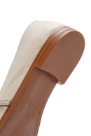 Kadın Bej Bantlı Deri Babet | Derimod