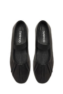 Kadın Siyah Bantlı Deri Babet | Derimod