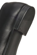 Kadın Siyah Bantlı Deri Babet | Derimod