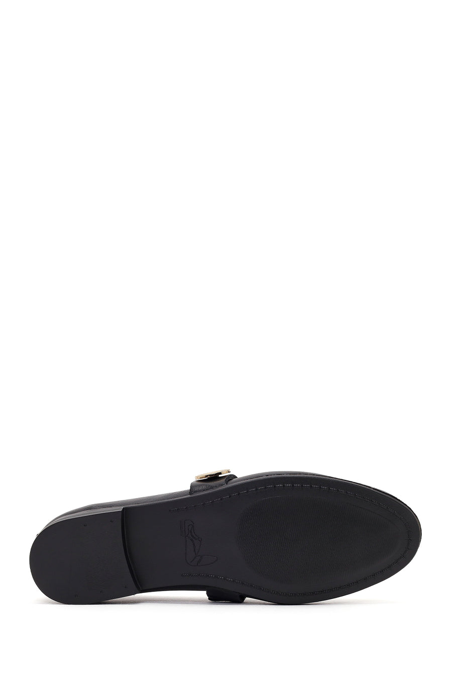 Women's Black Stone Leather Ballerinas