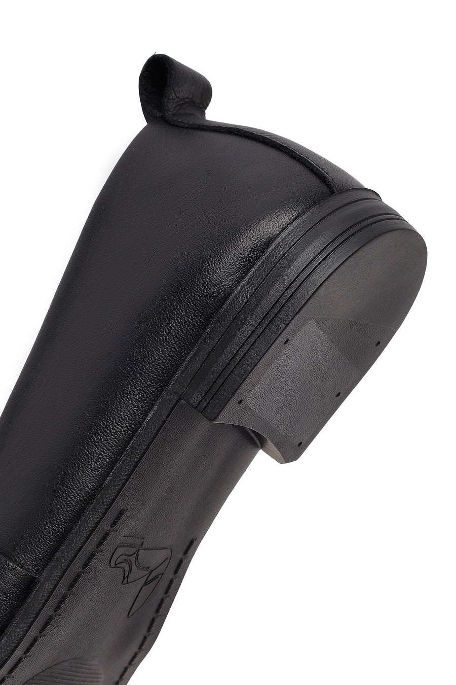 Women's Black Stone Leather Ballerinas