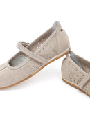 Kadın Bej Bantlı Süet Deri Babet | Derimod