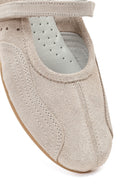 Kadın Bej Bantlı Süet Deri Babet | Derimod