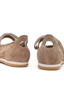 Kadın Vizon Bantlı Süet Deri Babet | Derimod