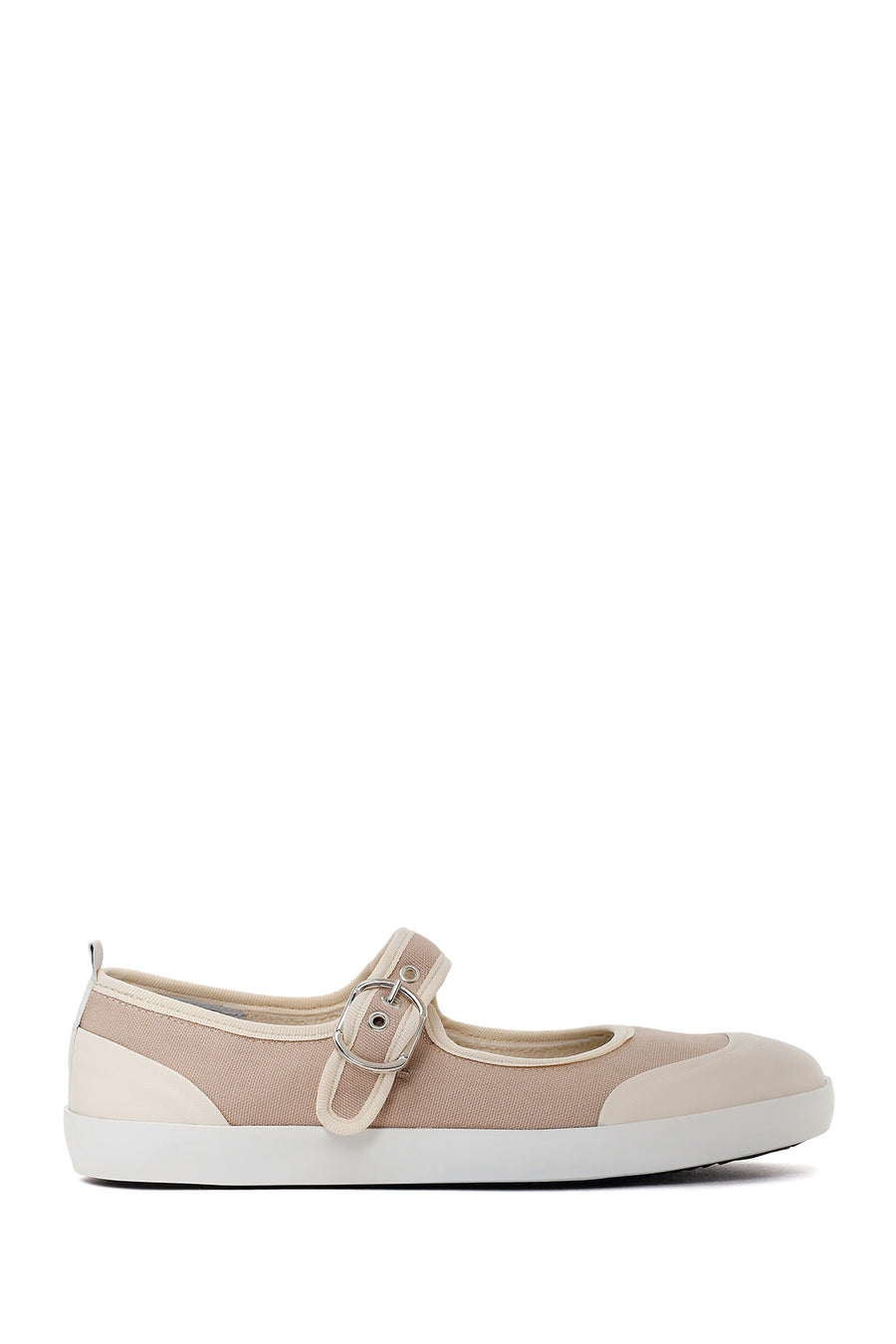 Woman Beige Strappy Leather Ballet Flat 26PFD370514 | Derimod