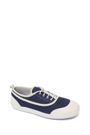 Kadın Mavi Bağcıklı Jean Deri Sneaker | Derimod