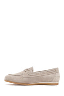 Women's Beige Lace-up Suede Leather Shoes | Derimod