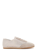 Women's Beige Lace-up Leather Sneaker | Derimod