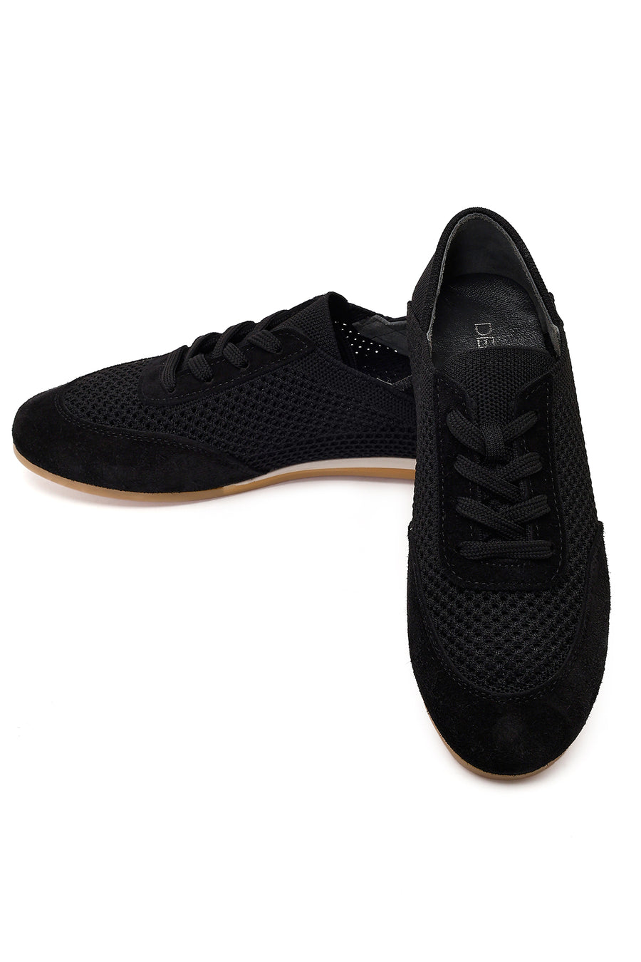 Women's Black Lace-Up Leather Sneaker