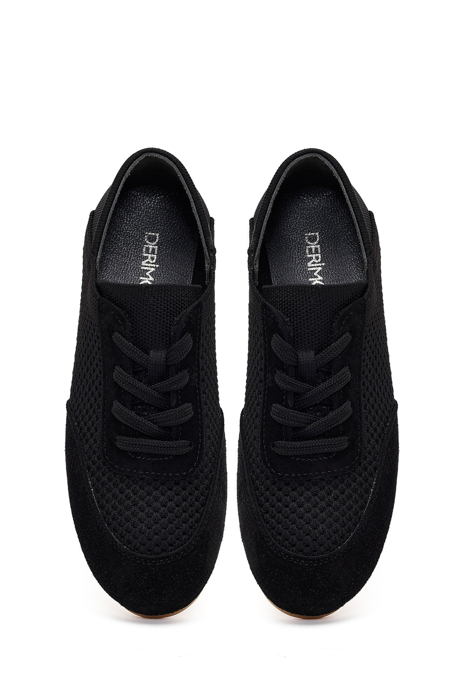 Women's Black Lace-Up Leather Sneaker