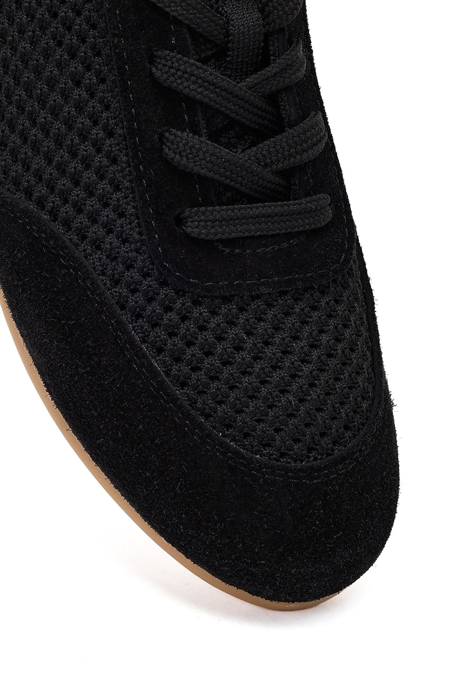 Women's Black Lace-Up Leather Sneaker