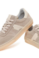 Kadın Bej Bağcıklı Süet Deri Sneaker | Derimod