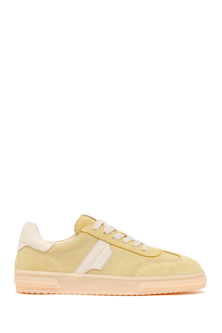Woman Yellow Lace-up Suede Leather Sneaker 26PFD371110 | Derimod