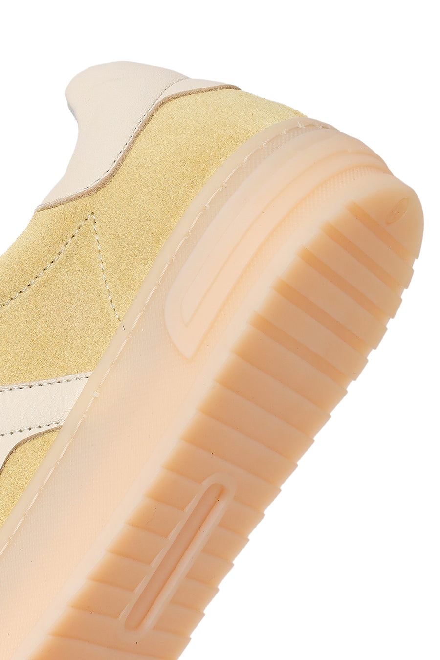 Woman Yellow Lace-up Suede Leather Sneaker