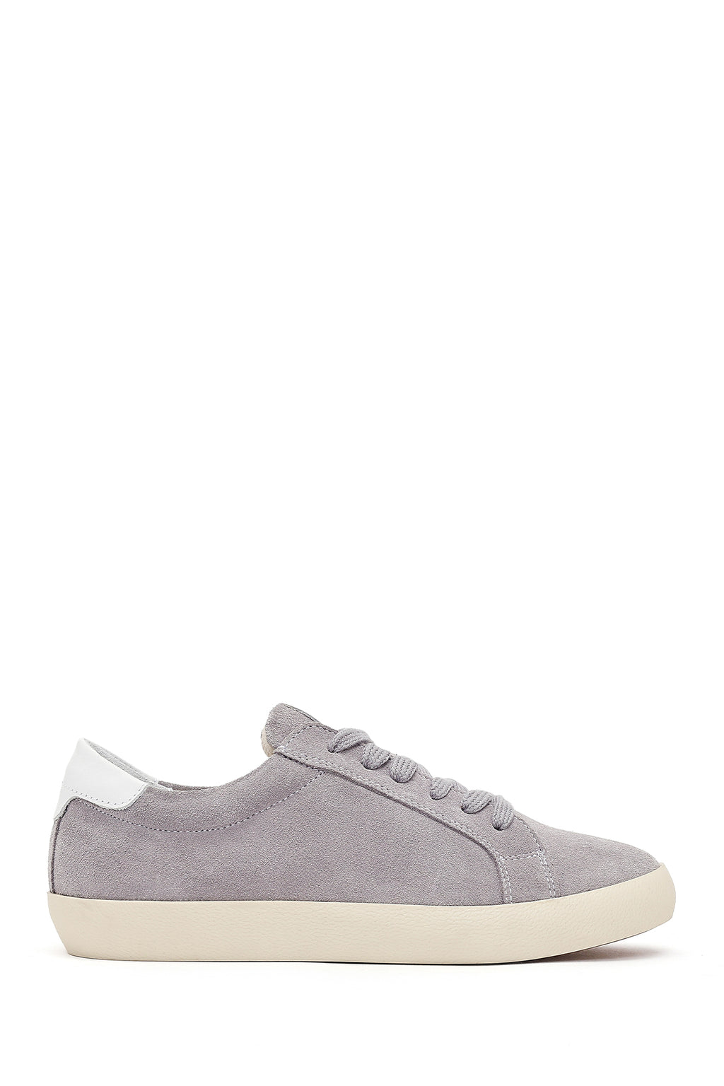 Kadın Gri Bağcıklı Süet Deri Sneaker