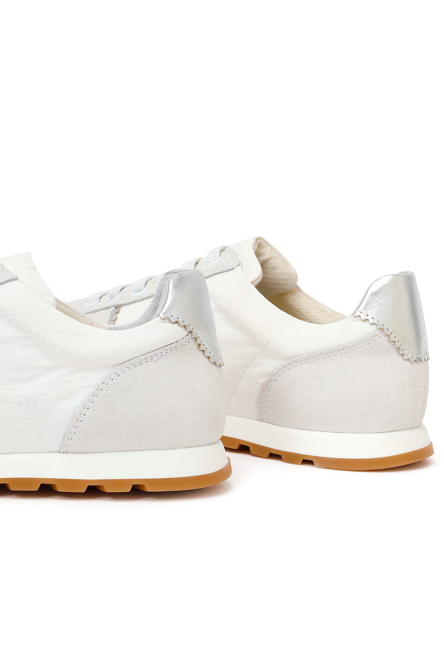 Woman White Lace-Up Leather Sneakers