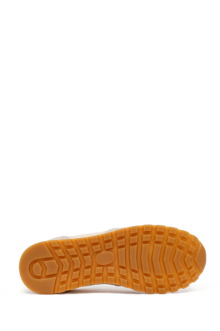 Woman Beige Lace-Up Leather Sneaker