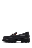 Derimod Flex Women's Black Thick-Soled Leather Masculine Loafer | Derimod
