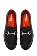 Derimod Flex Women's Black Thick-Soled Leather Masculine Loafer | Derimod