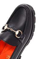 Derimod Flex Women's Black Thick-Soled Leather Masculine Loafer | Derimod