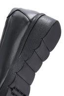 Kadın Siyah Tokalı Dolgu Topuklu Deri Comfort Loafer | Derimod