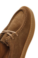Women's Tan Suede Leather Masculine Shoes | Derimod