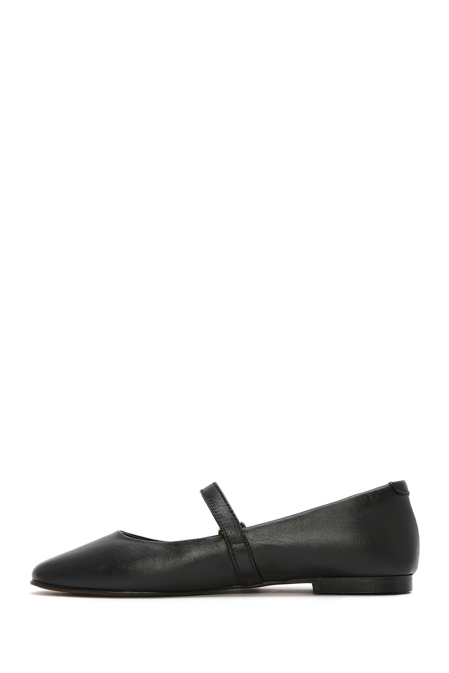 Women's Black Banded Leather Ballerinas