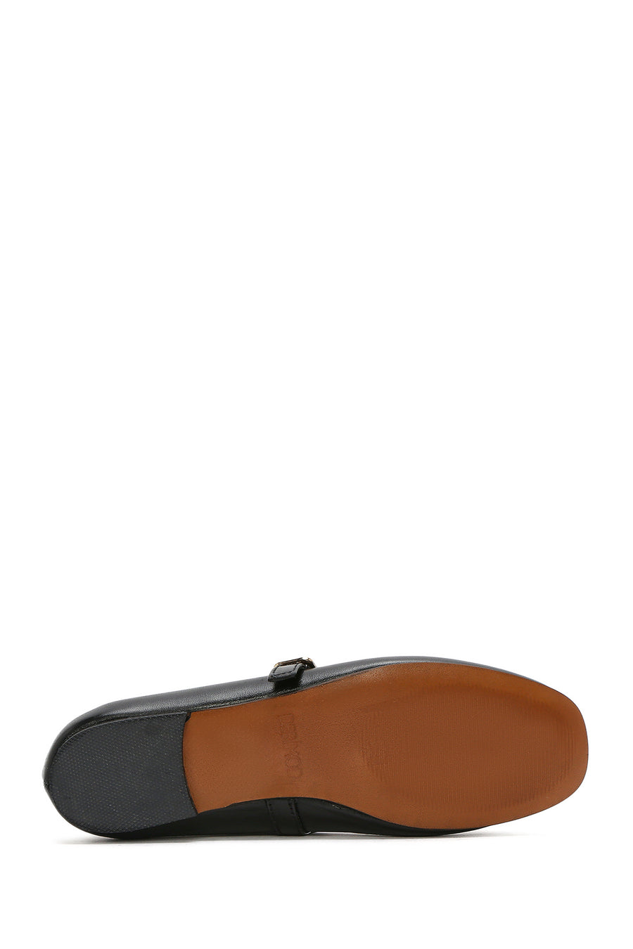 Women's Black Banded Leather Ballerinas