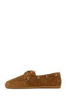 Women's Tan Lace-up Suede Leather Shoes | Derimod