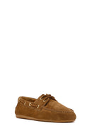 Women's Tan Lace-up Suede Leather Shoes | Derimod