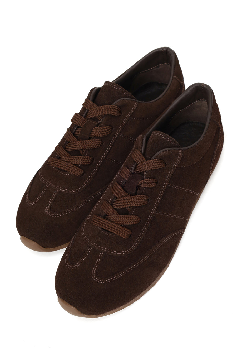 Kadın Kahverengi Bağcıklı Süet Deri Sneaker
