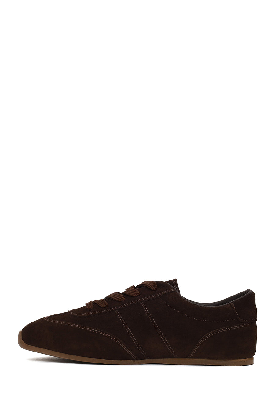Kadın Kahverengi Bağcıklı Süet Deri Sneaker